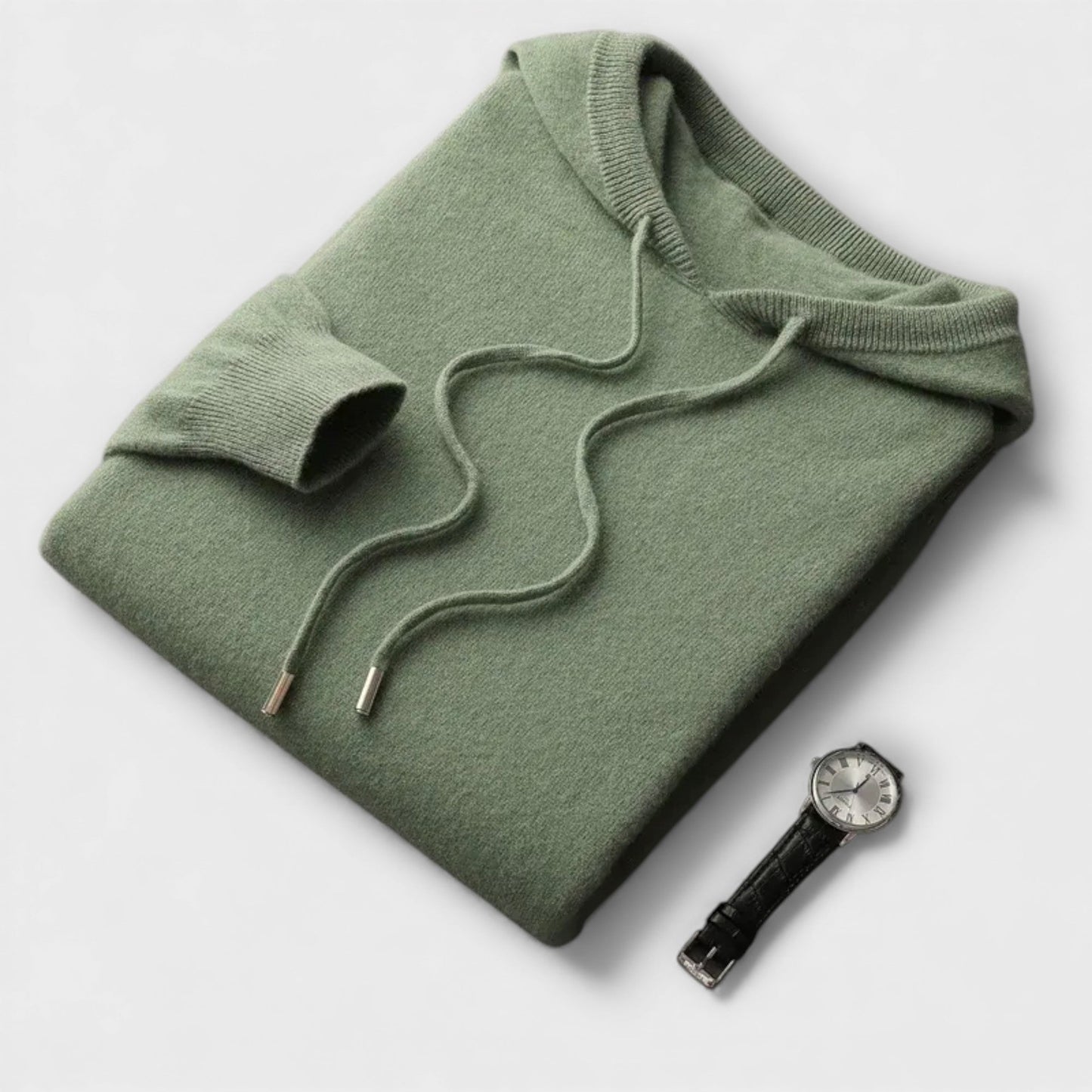 Felpa con Cappuccio in Lana Merino